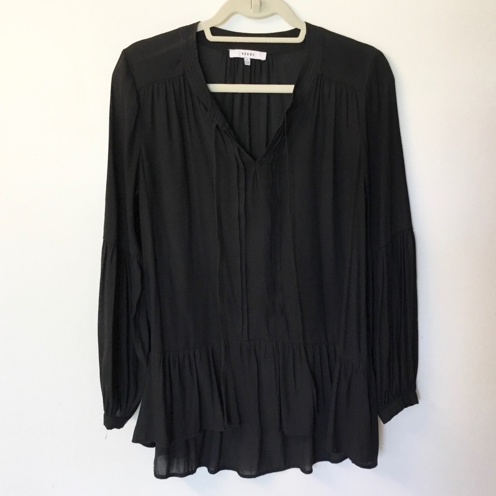 Ro & De Tie Neck Peasant Blouse - M